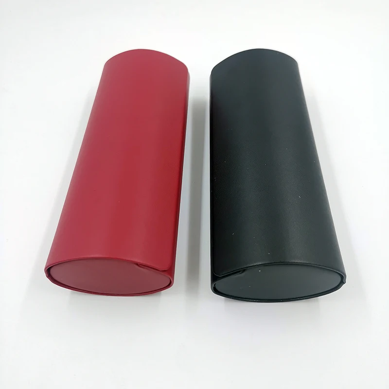 Handmade customizable LOGO High-end linen cylinder glasses box Fashionable simple glasses case