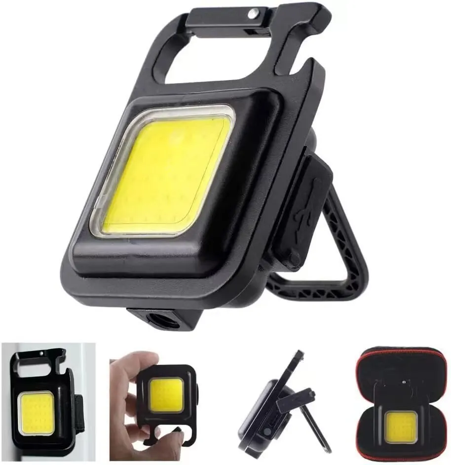 Multifunctional Mini Glare COB Keychain Light USB Charging Emergency Lamps Strong Magnetic Repair Outdoor Camping Light