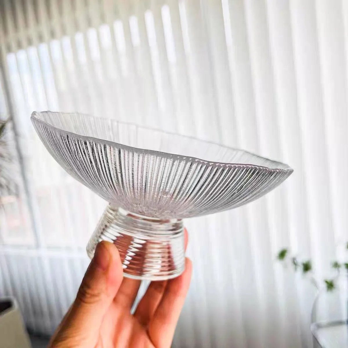 Glass Cake Stand Glass Footed Cake Plate Platter Silver Party Decorations Transparent CLASSIC Round Plate Dish Sustainable