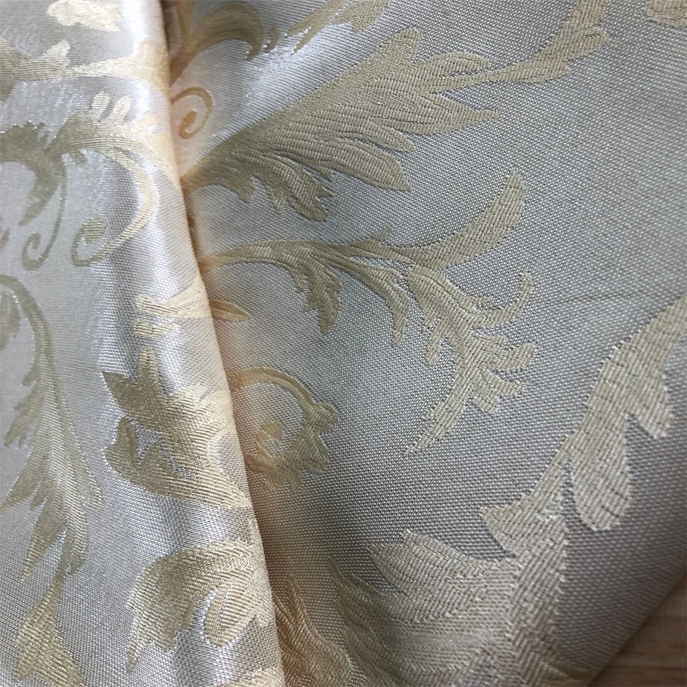 Modern design polyester material two tone jacquard fabric for curtain home textile