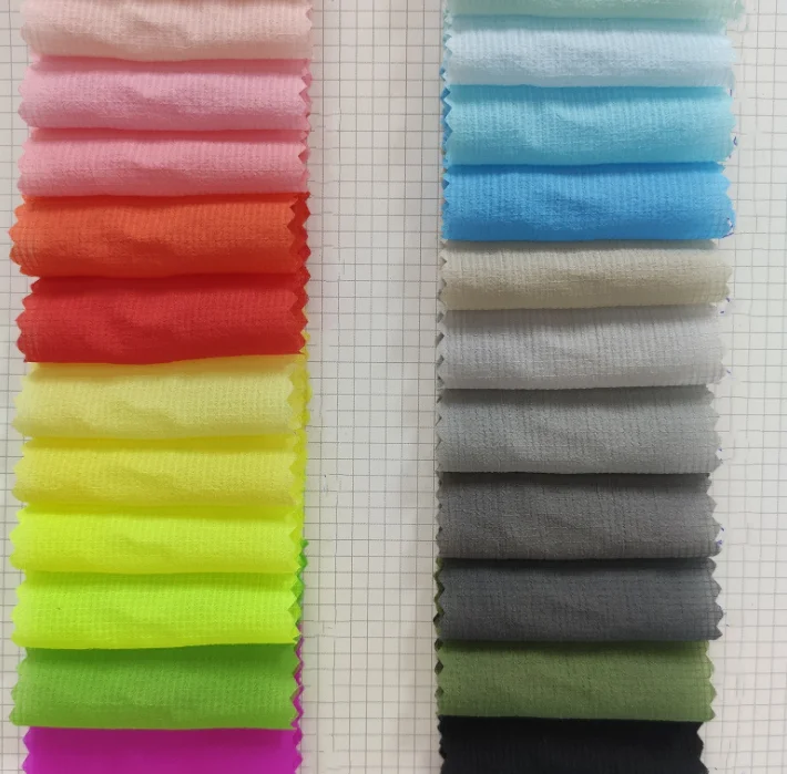 100% Nylon 380T 20D Crepe Ripstop Fabric Skin Sun Block Fabric Thin and Soft For Summer and Spring Fashion Cloth