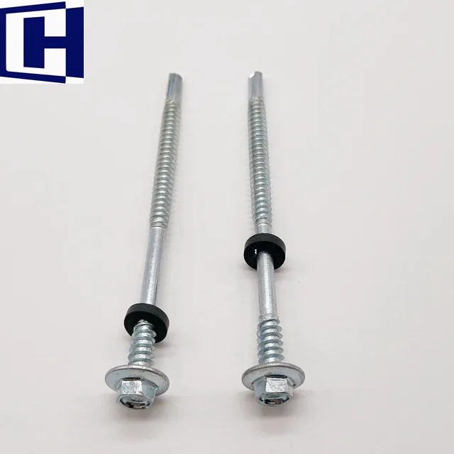 
China Wholesale Hexagon Flange Head Self Drilling Screw With Rubber Washer Zinc Plate 