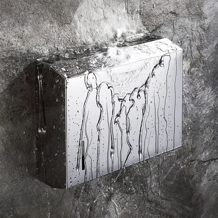 Satin Matte black Luxury Toilet Washroom wall mounted stainless steel bulk commercial paper towel dispensers with large capacity