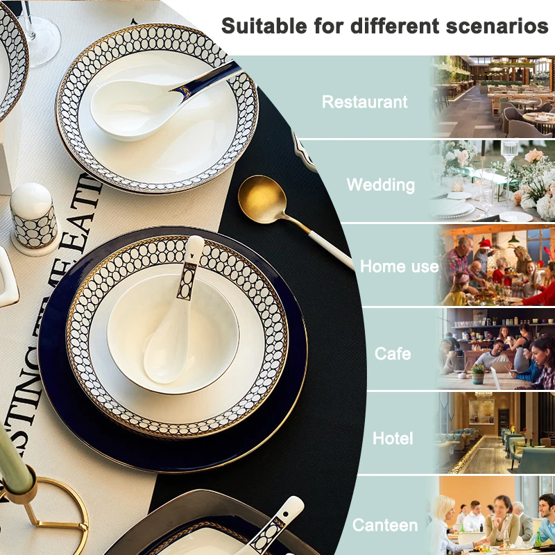 High Grade Good Price Custom dinnerware luxury porcelain dinner set gold dinnerware sets porcelain luxury ceramic tableware