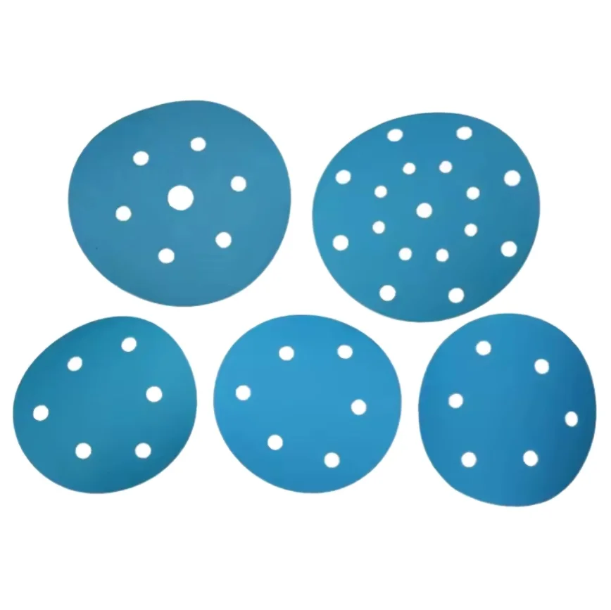 ZY abrasive 5 inch 150mm Customized Blue Zirconium Mesh Sanding Paper Disc for Car Wood Polishing Factory Supply