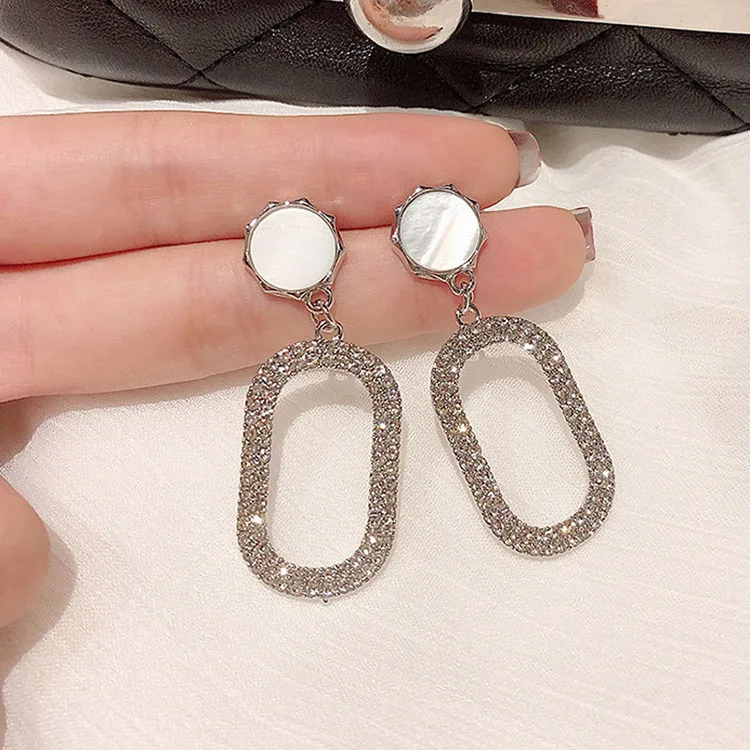 
2021 fashion wholesale Yiwu jewelry square diamond woman earrings 
