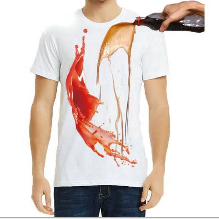 Anti-Dirty Waterproof T Shirt Creative Hydrophobic Stain proof Breathable Antifouling Quick Dry Top Short Sleeve T Shirt Men