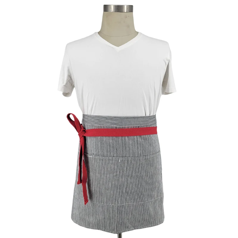 Wholesale Price Half-length Apron Restaurant Farmhouse Waitress and Bar Man Half Waist Short Canvas Apron