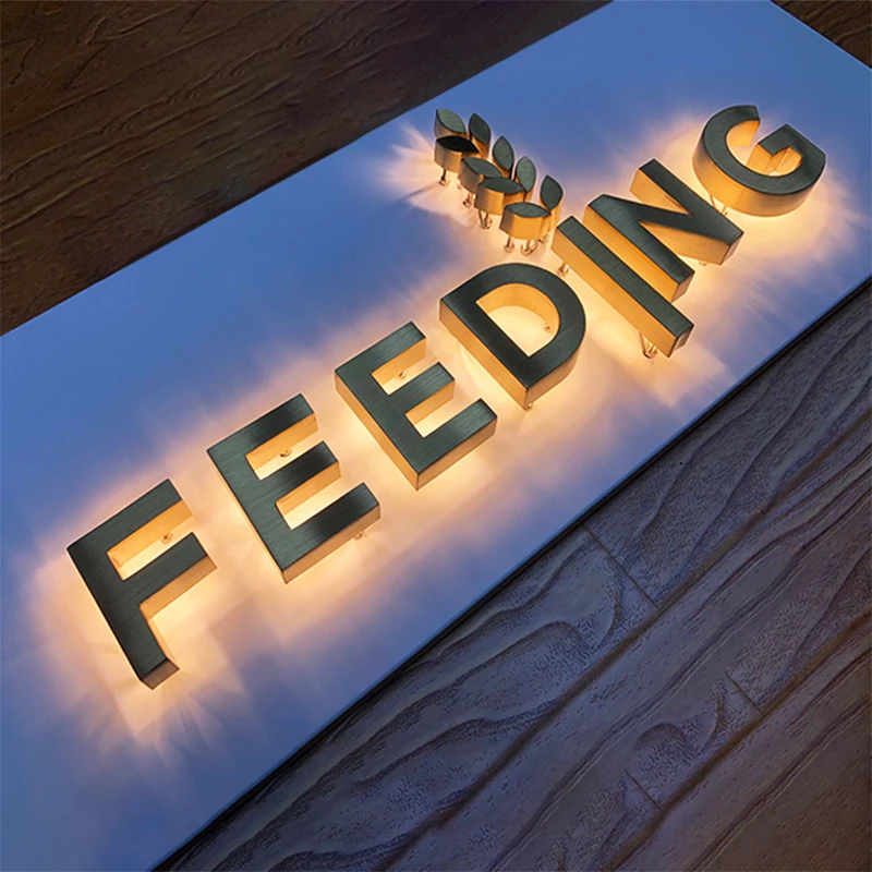 Custom 3D Backlit Sign Channel Letter Light Signs Logo Outdoor Signages Led Illuminated Business Sign Front Home Store Signboard
