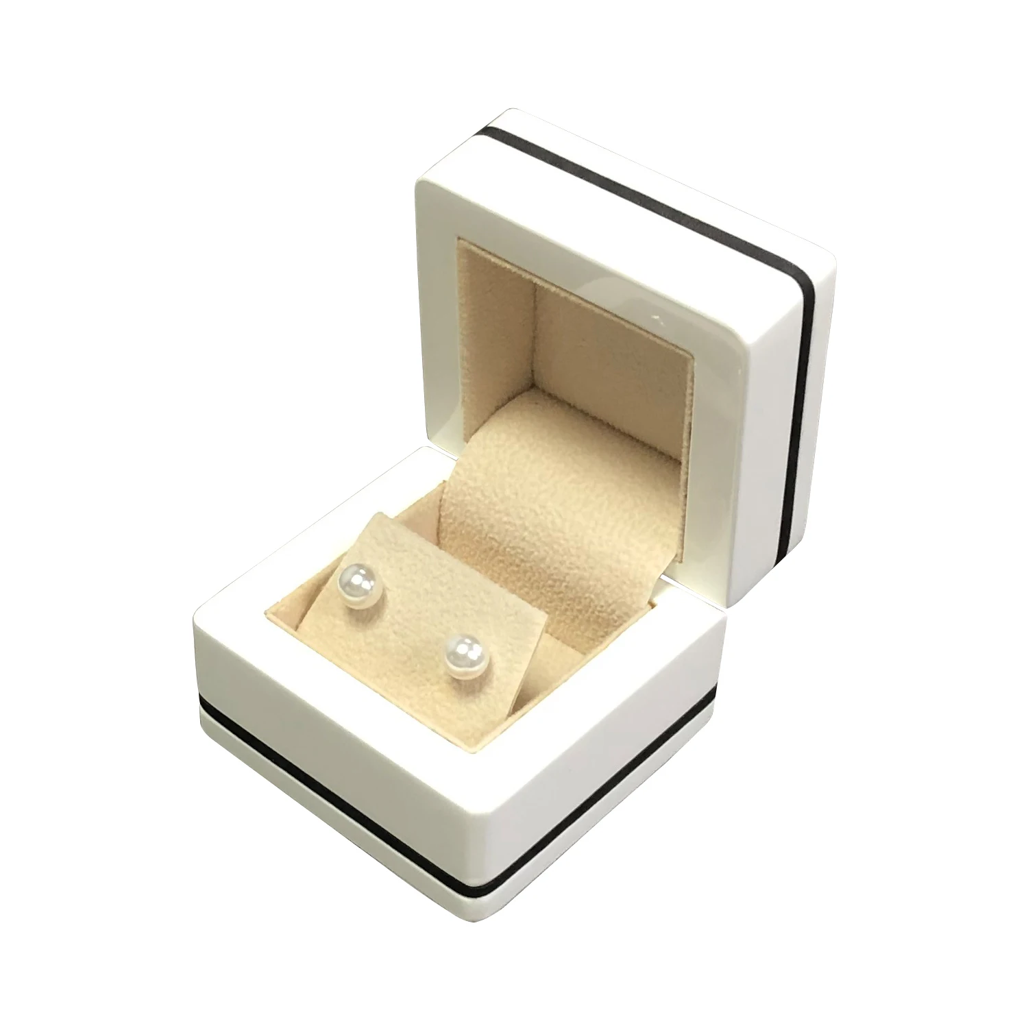 Sundo глянцевая печать логотипа ювелирных изделий упаковка Роскошный белый costom деревянная коробка ювелирных изделий