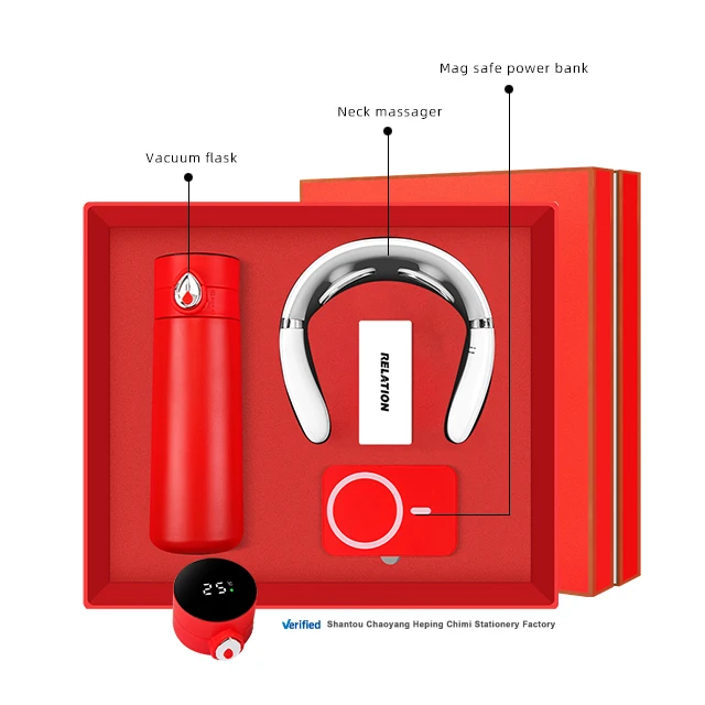 Новый продукт идеи 2024 индивидуального логотипа термос чашка Power Bank Подарочная коробка сувенир на юбилей компании