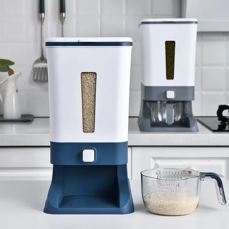 Wholesale Rice Storage Container Household Grain Rice Bucket Automatic Rice-proof Moisture-proof Sealed Grain Storage Container