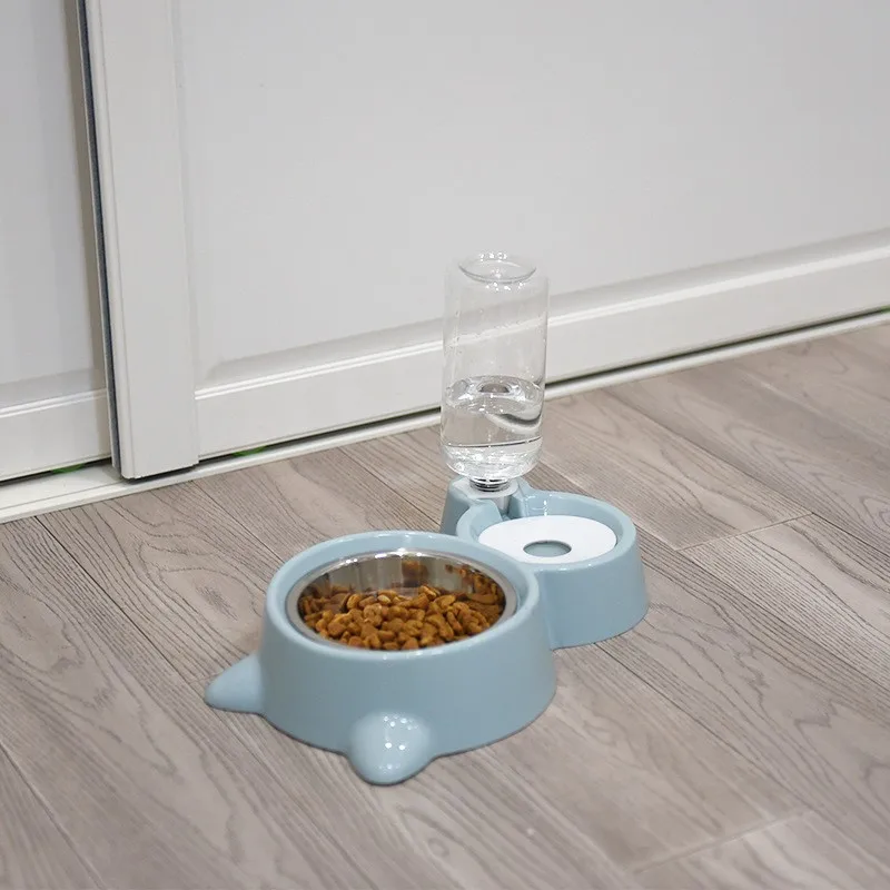 Double Bowl Pets Food Water Feeder Dispenser Distribution Easy Removal Eco-friendly for Pet Dishwasher Safe Stability
