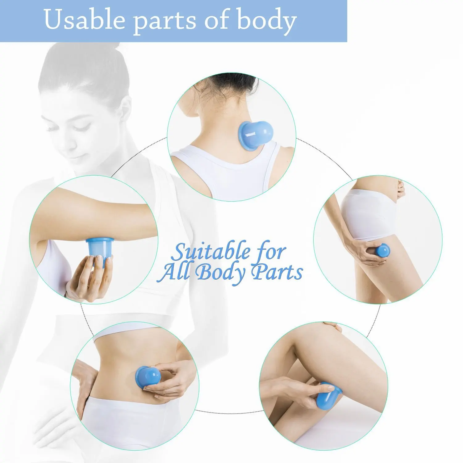 Hot sale 4pcs/Set Facial Cups set Anti Cellulite Silicone Medical Vacuum Massage Cupping Cup Therapy