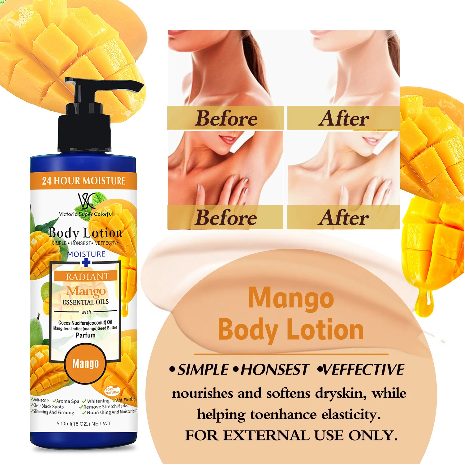 VSC wholesale vitamin C coffee mango peach fruit whitening body lotion moisturizing Body Milk 500ml alpha arbutin body lotion