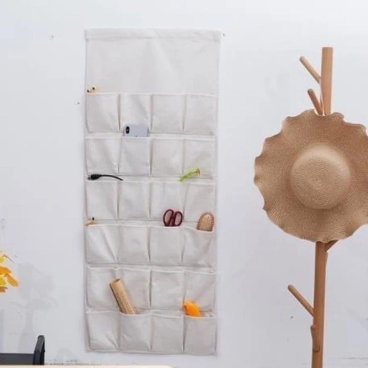 Custom Embroidered 24 Pockets Christmas Countdown Advent Calendar Sublimation Blank Hanging Canvas Wall Storage Organizer Bag