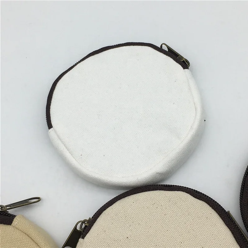 
In Stock Small Round Shape Canvas Coin Pouch 