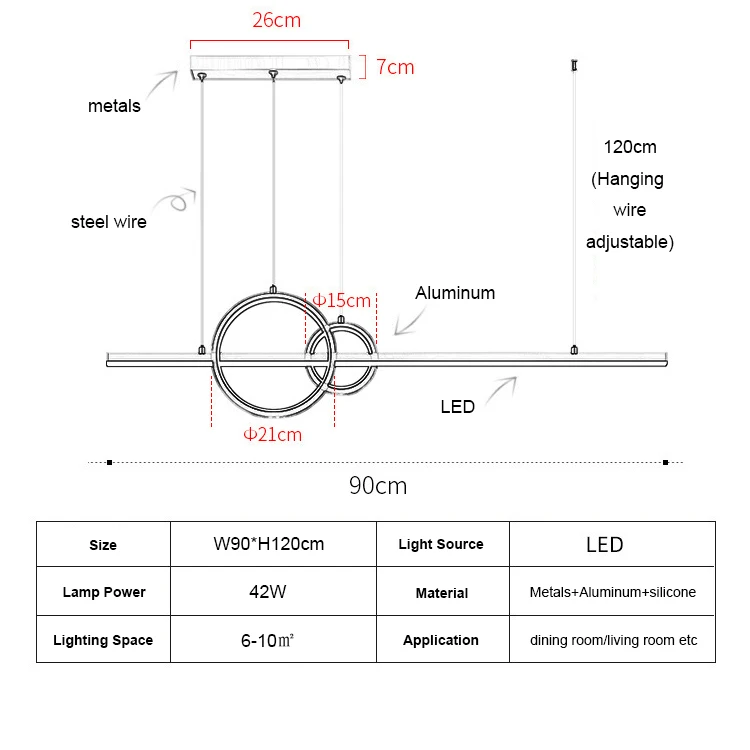 Hanging Pendant Living Room For Home Round LED Modern Long Chandelier Simple Ceiling house Pendant Lights kitchen Island