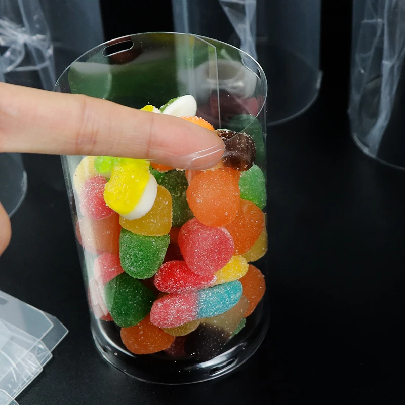 Flat Clear Round Container Plastic Cylinder Tube Packaging For Fresh Premium Blueberries