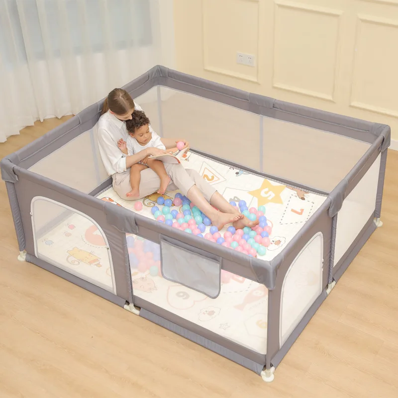 Factory New Design Washable Seamless Outside Door Design Play Fence Baby Safety Folding Playpen