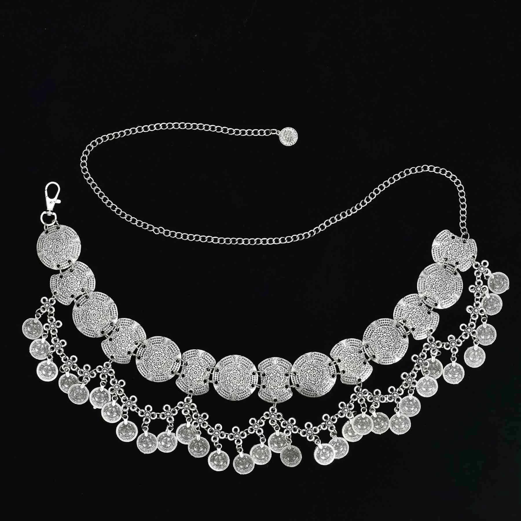 Vintage Style Turkish Gypsy Silver Plated Alloy Coin sexy waist chain,bohemian body jewelry,turkish jewelry