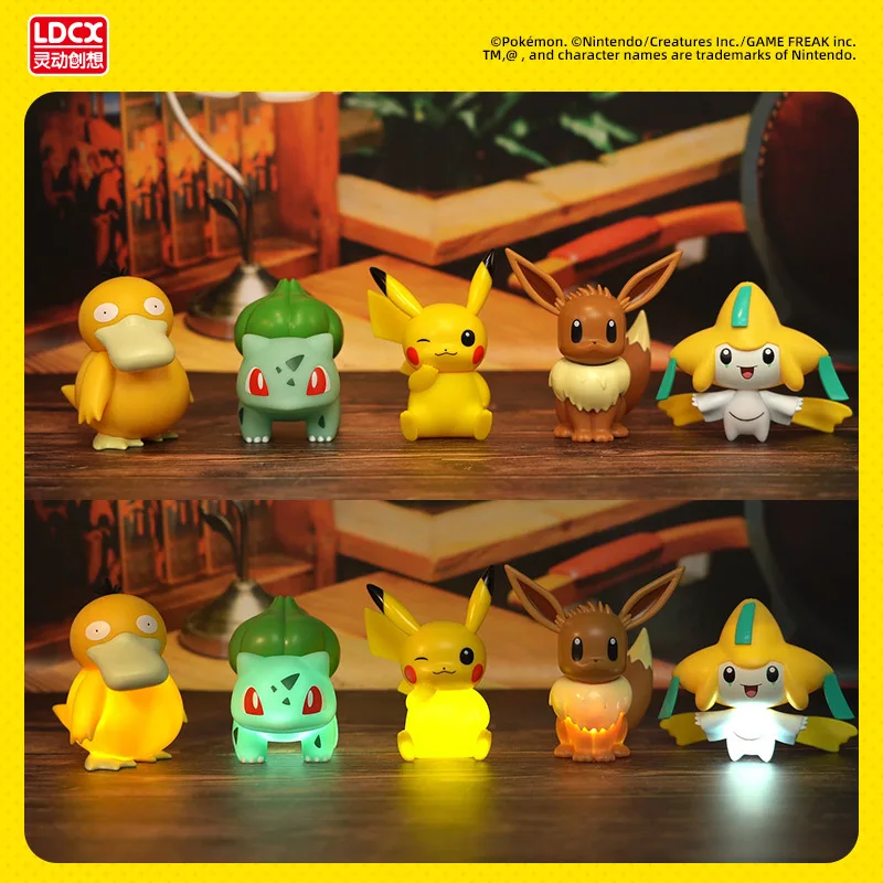 Blowing doll Pikachu up to Duck Frog Seed magic blowing glow creative doll night light Pokemons