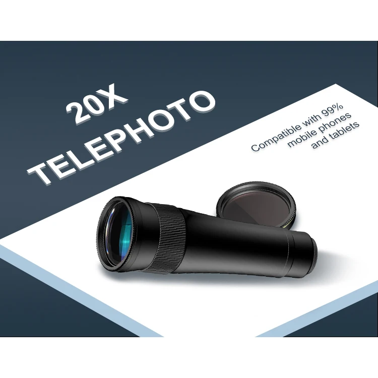Mobile Accessories Cell Phone Camera Telephoto Lens 20X Optical Zoom Telescope
