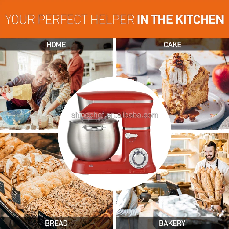 Batedeira 1300W Food Stand Mixer 5L 6L 6.5L 7L Stand Cake Mixer Multifunction Egg Dough Mixer With Bowl Handles