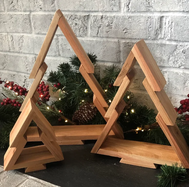 202407 Decor wooden Christmas Tree Decoration Christmas Tabletop Tree