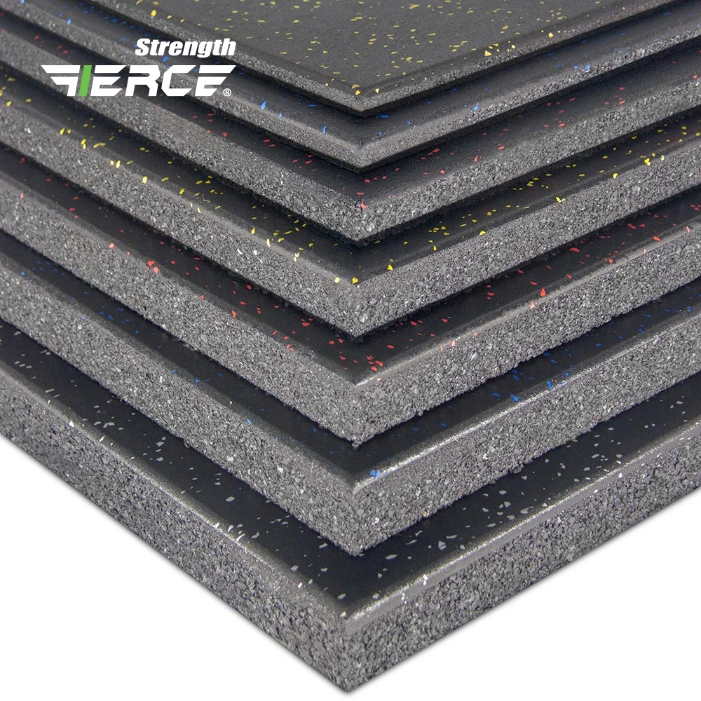 FIERCE Eco-friendly Epdm Rubber Flooring Gym Shock Resistant Mats Composite Rubber Tile