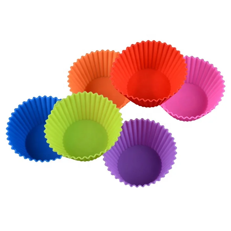
Custom Baking Cups Cake Reusable Nonstick Round Muffin Silicone Cupcake Baking Mold 
