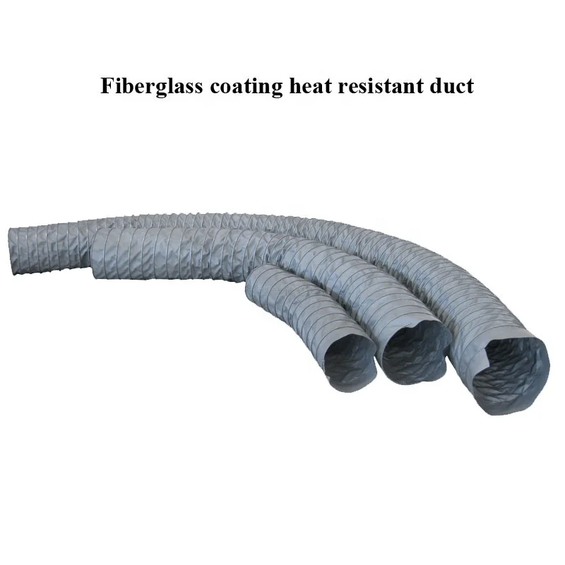 12inch Temperature Resistant 350 Degrees Silica Gel Cloth Air Duct Pipe Heat Resistant Flexible Duct