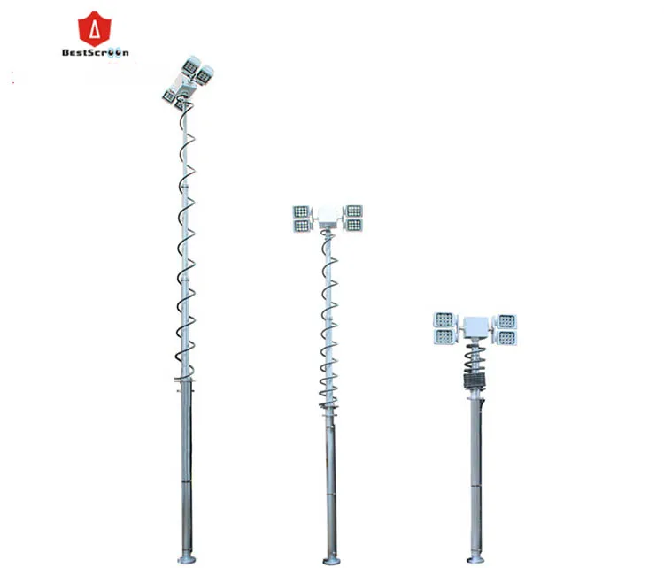 4.2 m pneumatic telescopic pole  with light 4.2m pneumatic telescopic lighter mast