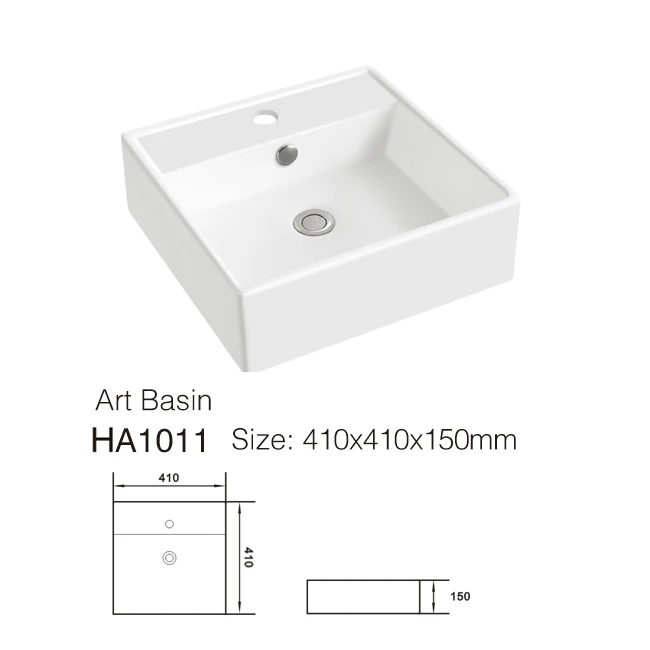 wholesale for hotel bathroom ceramic  table top square design wash hand art sink lavabo basin