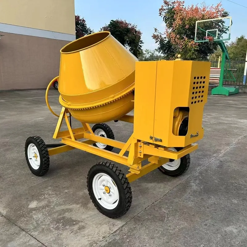 2024 Hot Sale Small Portable 500L Drum Mobile Cement Machine Price Mini Electric Mixer Concrete