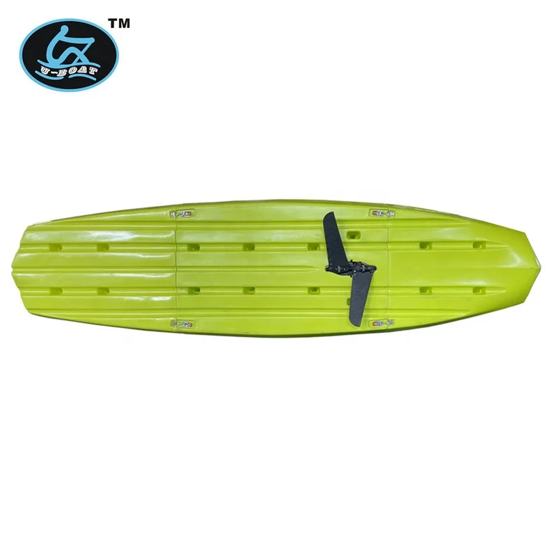 U-boat not inflatable plastic canoe three-section fishing canoe rowing 1 person boat