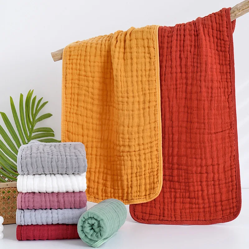 Muslin Burp Cloths Cotton Hand Washcloths for Babies Baby Essentials 6 Layers Extra Absorbent Baby Bibs & Burp Cloths