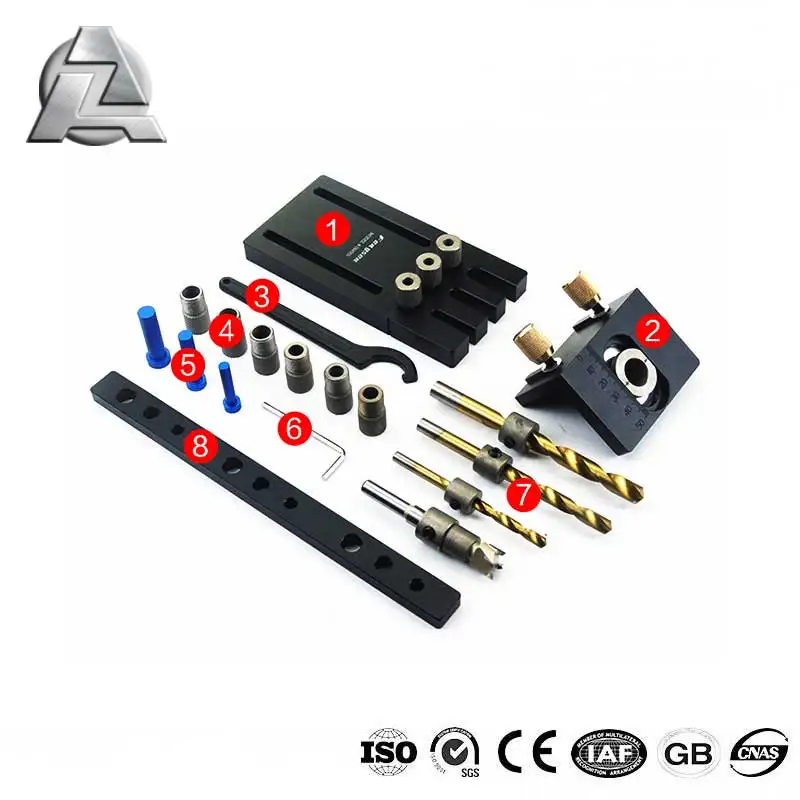 ZJD-BT040K Wood Doweling Jig Hole Drilling Guide Woodworking Positioner Locator Tool Drilling Jig, Improved Version