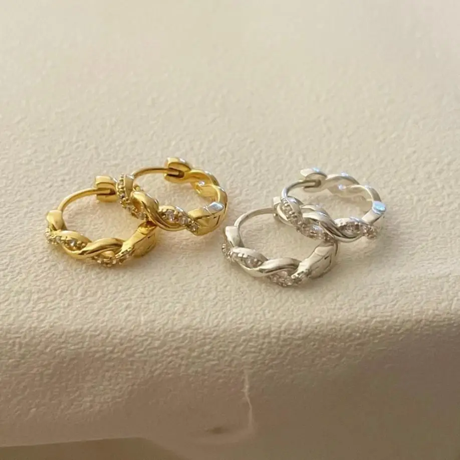 Ins Style 925 Sterling Silver Cz Zircon Oval Round Hoop Earrings For Women Girls Gifts Accessories