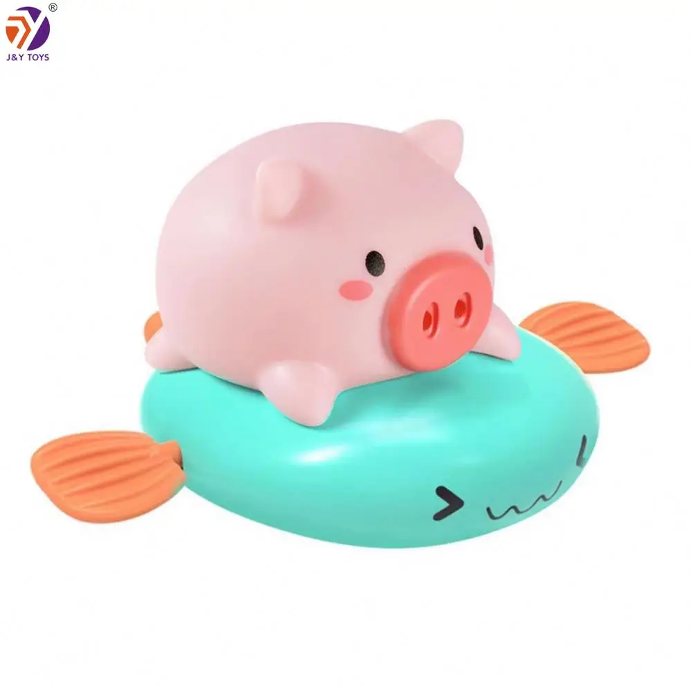 Hot selling popular baby shower bath toys swimming floating wind up bath toy mini cute pig shaped wind up toys