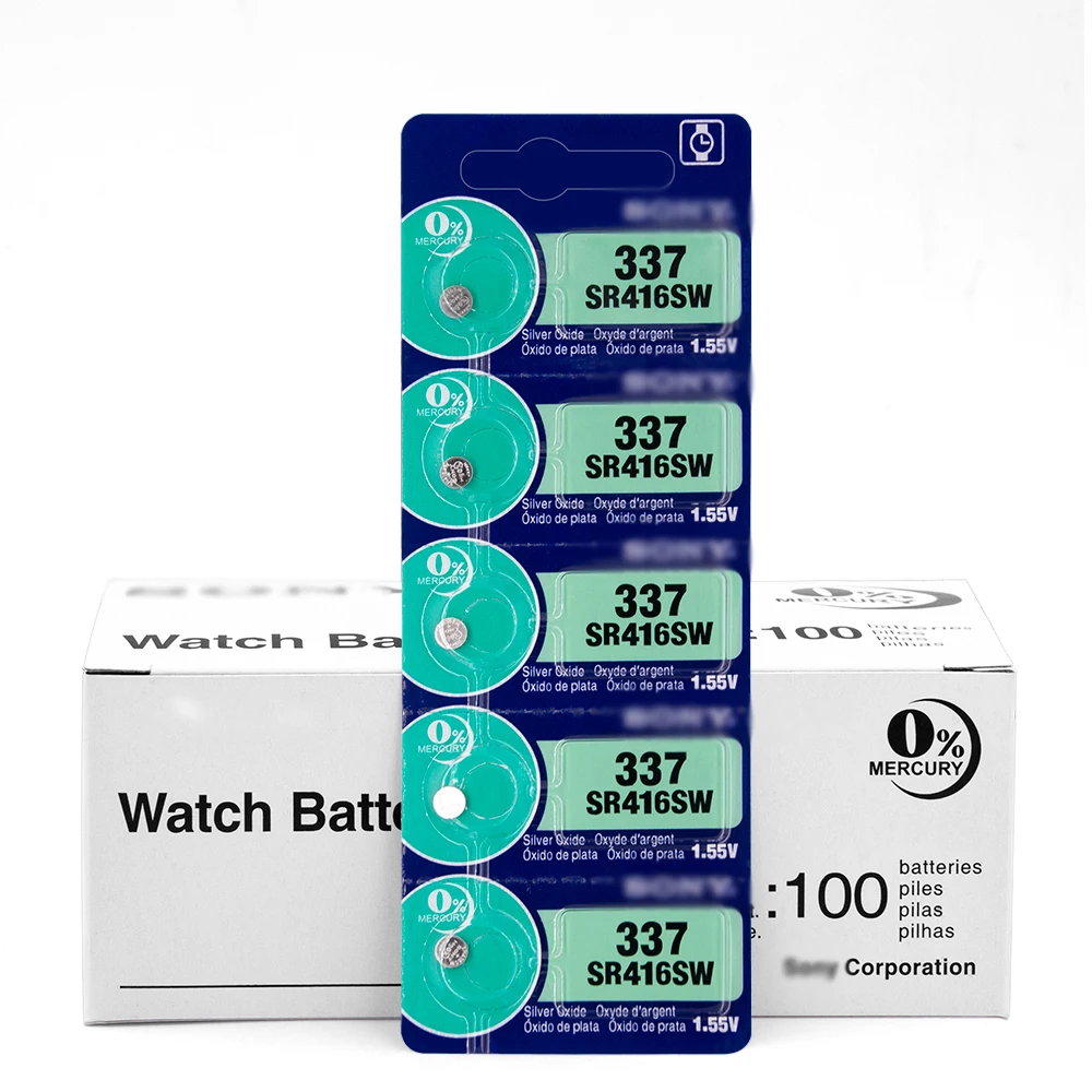 High Quality 1.55V Silver Oxide SR416W 337 Button cell  control 5pcs/1pcs per pack sony button battery for watch