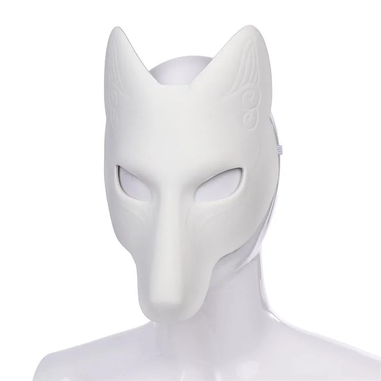 Halloween Fox Mask Diy Hand-painted Leather Anime Craft Fox Mask for Cosplay Masquerade Party Costume Mask Props