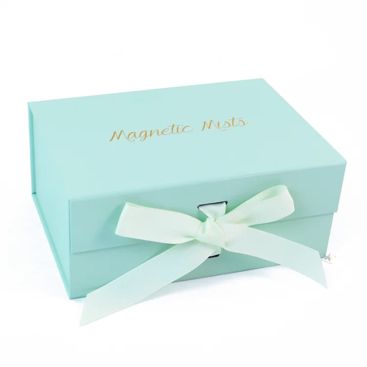 Luxury Bridesmaid Paper Box Folding Wedding Gift Box Cardboard Shipping Custom Printed Magnetic Lid Ribbon Packaging Gift Box