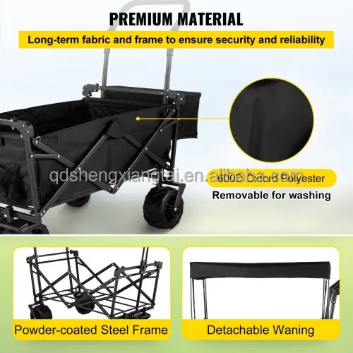 Foldable Trolley Push pull wagon stroller wagon folding wagon with canopy for kids
