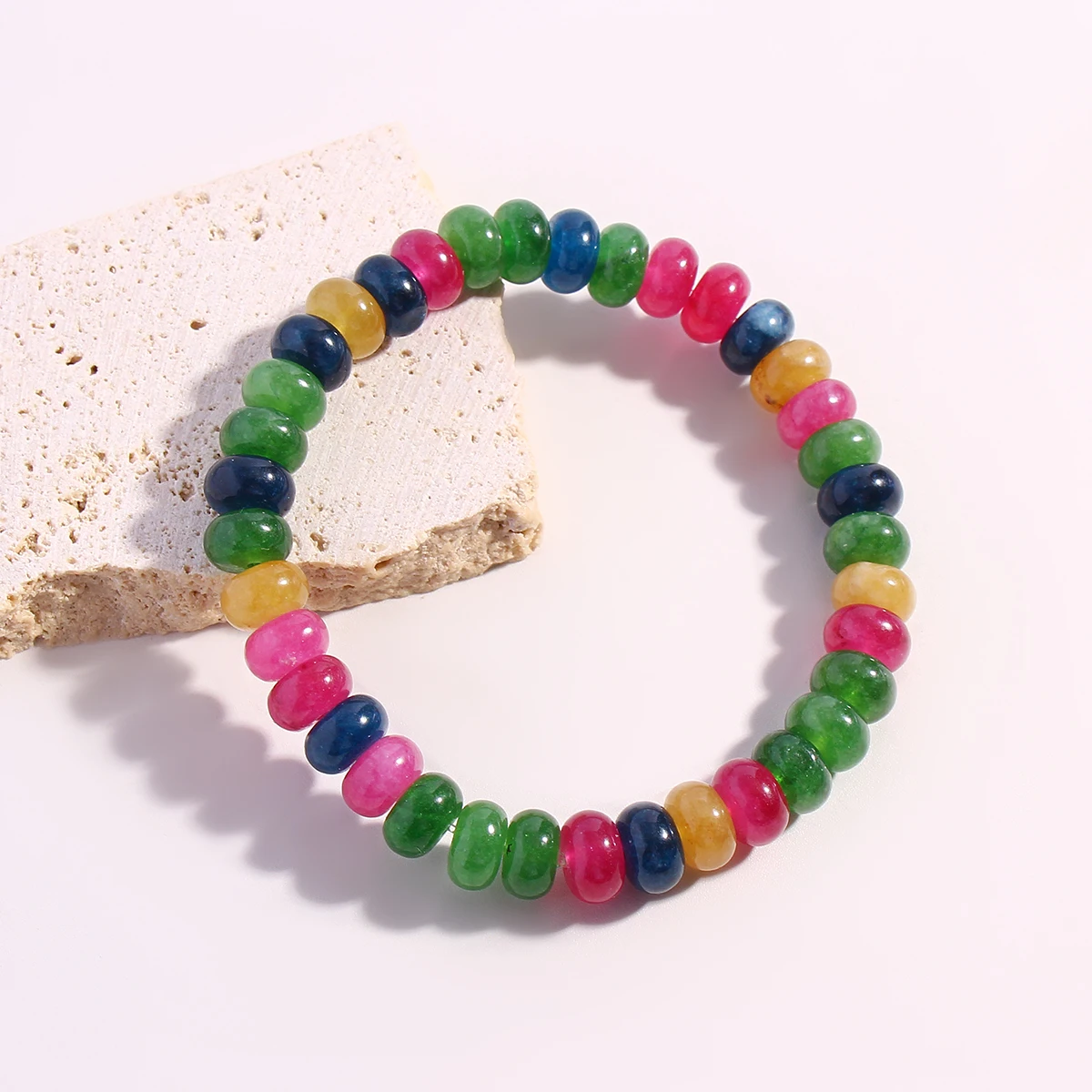 2024 Hot Sale Jade Bead Colorful Fashion Jewelry Bracelets 8mm Tourmaline Nature Stone Bead Bracelets For Women