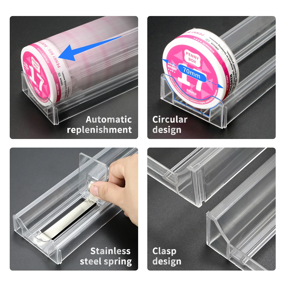 Wholesale Aluminum Nicotine Pouches Lip Round Cigarette Case Circular Oral Cans Chewing Wholesale Tobacco Organizer Snus Pusher