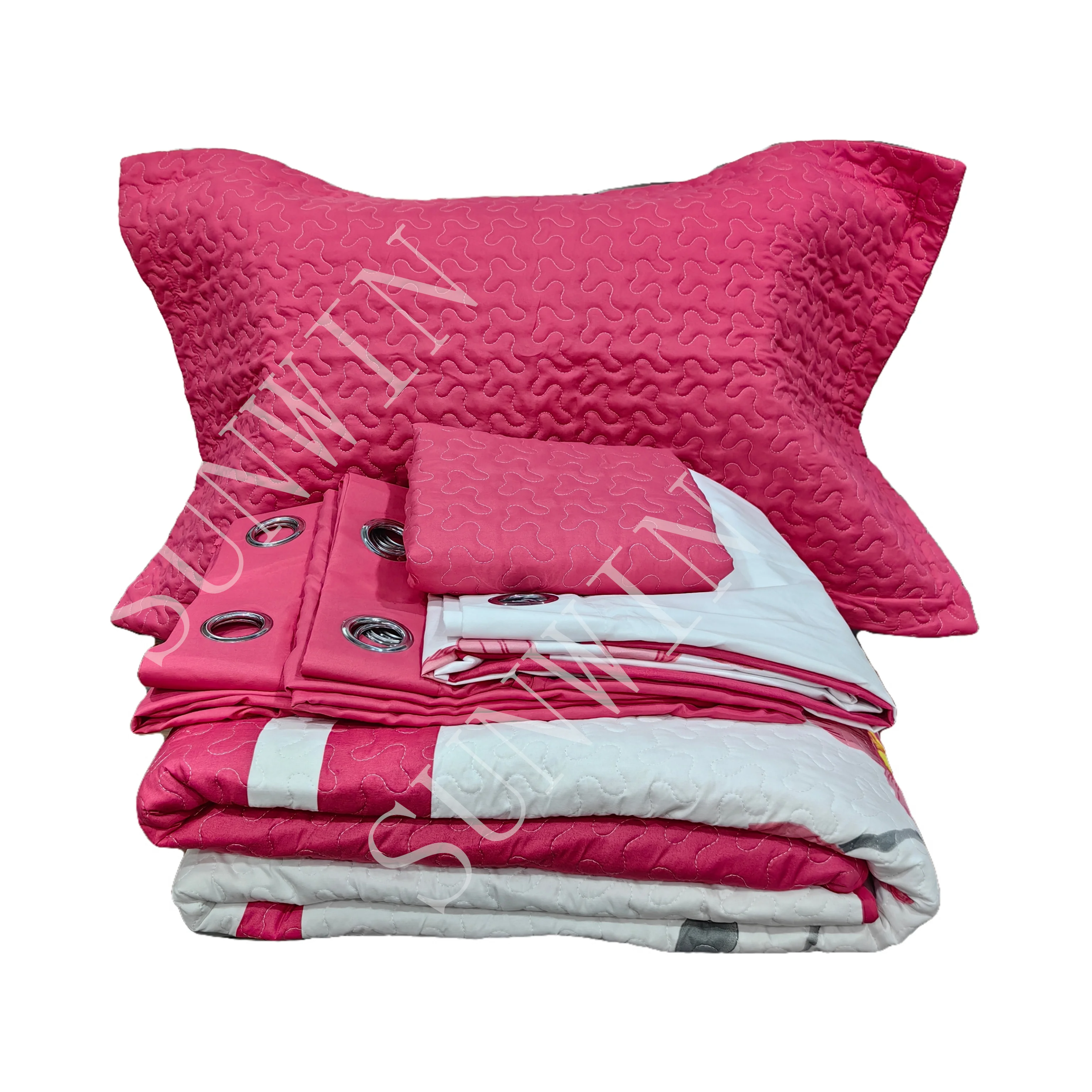 Hot Selling 10pcs Quilt Set King Size Bedspread Set With Curtains Bedding Set Collections