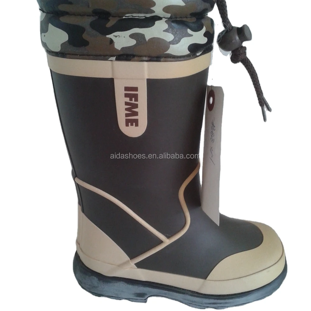 High quality factory custom rubber camo waterproof insulation neoprene hunting snake rubber rain boots for farmer