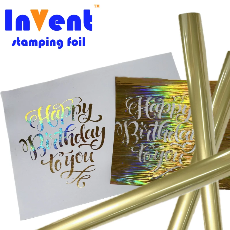 Матовая Золотая реактивная фольга высокого качества для самостоятельного тиснения, фольга для тонера, фольга для свадебных открыток