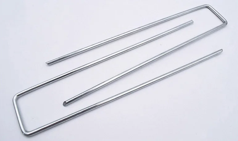 High Quality Garden Pegs Galvanised Steel Landscape Staples Strong U-Shaped Ground Stakes for Artifical Grass and Netting